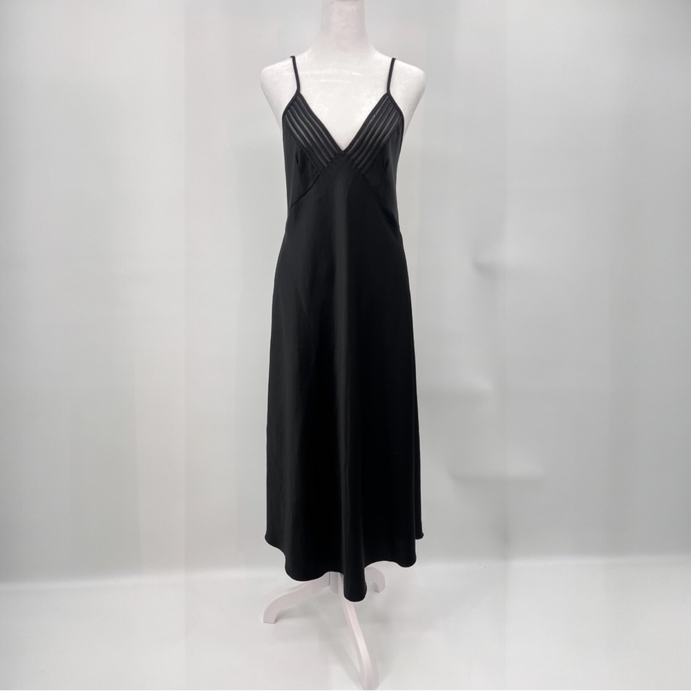 Natori‎ Black Slip satin Dress/ night gown SP